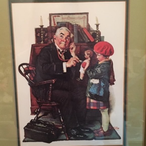 "Doctor and the Doll" Framed CPC Reproduction Print Wall Art by Norman Rockwell - Picture 2 of 11